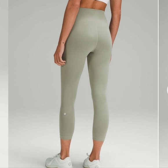 Lululemon Wunder Train High-Rise Crop 23" Laurel Green 8 Everlux Cooling Fabric - Picture 3 of 9